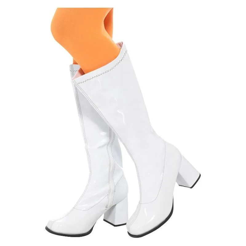 60s Ladies Gogo Boots Uk Size 4 US 7 Adult White