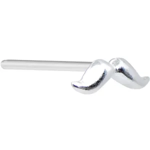 925 Sterling Silver 22 Gauge Dapper Mustache Bendable Nose Bone