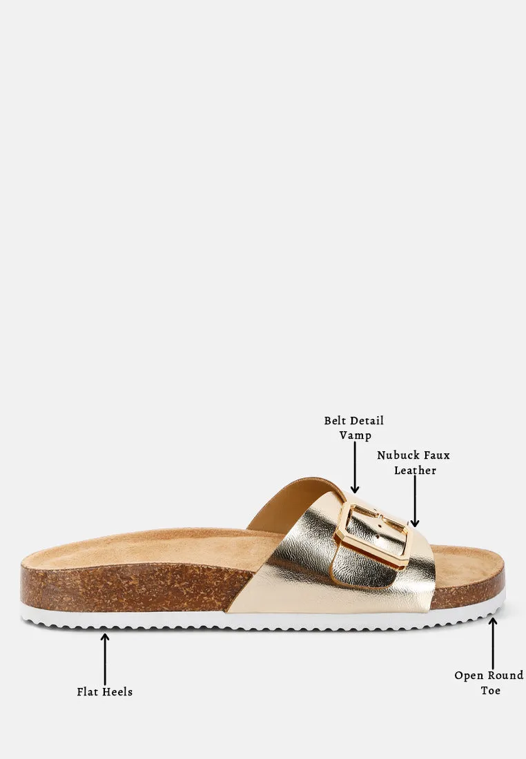 Adjustable Buckle Closure Flats By Ruw