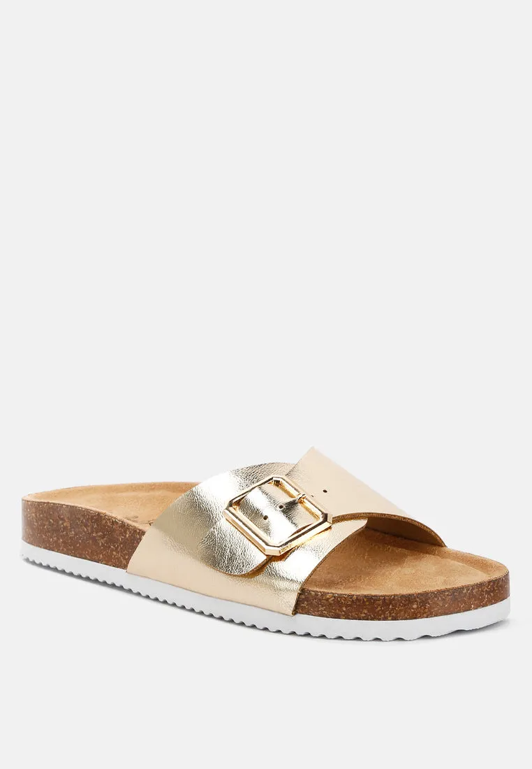 Adjustable Buckle Closure Flats By Ruw