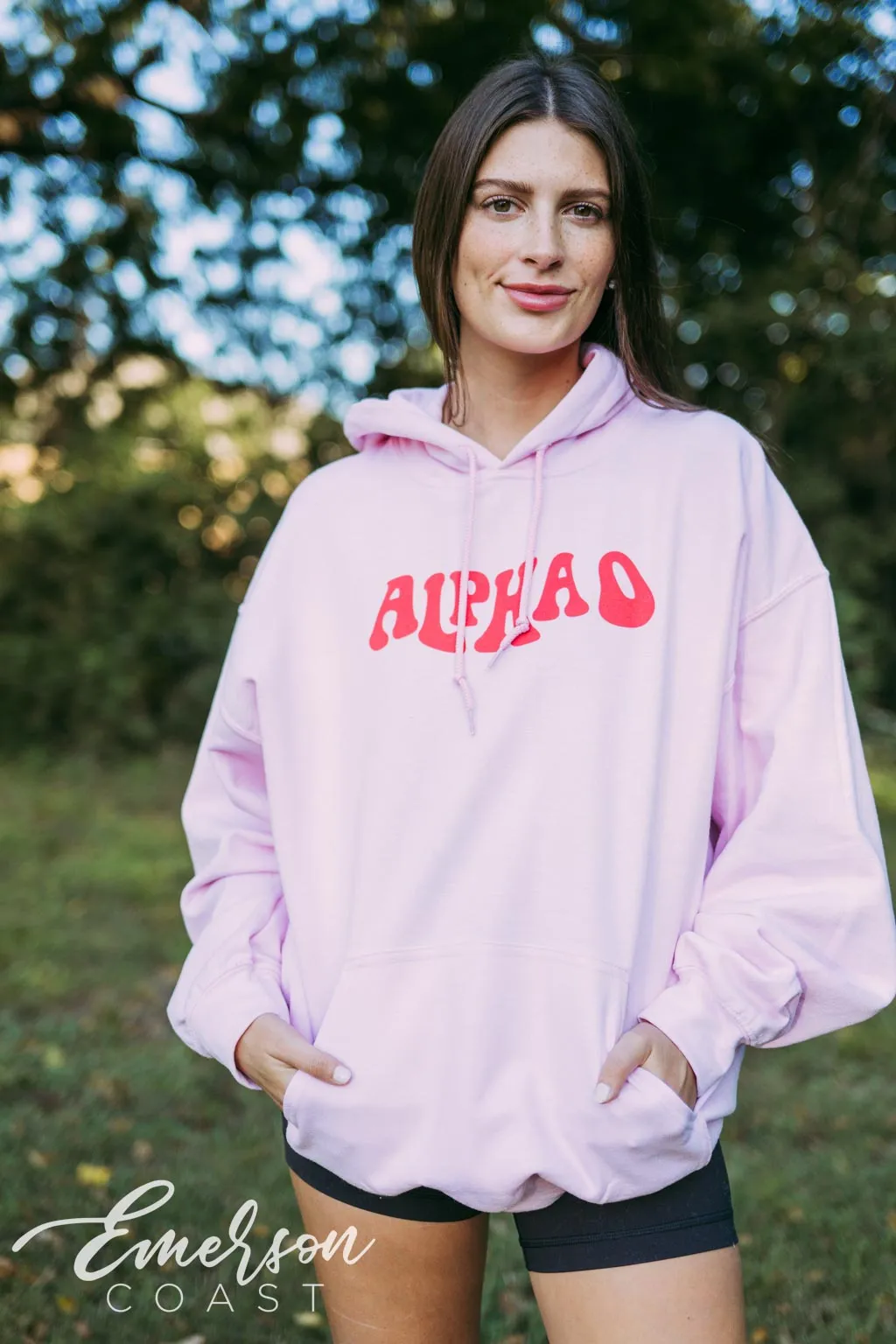 Alpha O Wavy Heart Hoodie