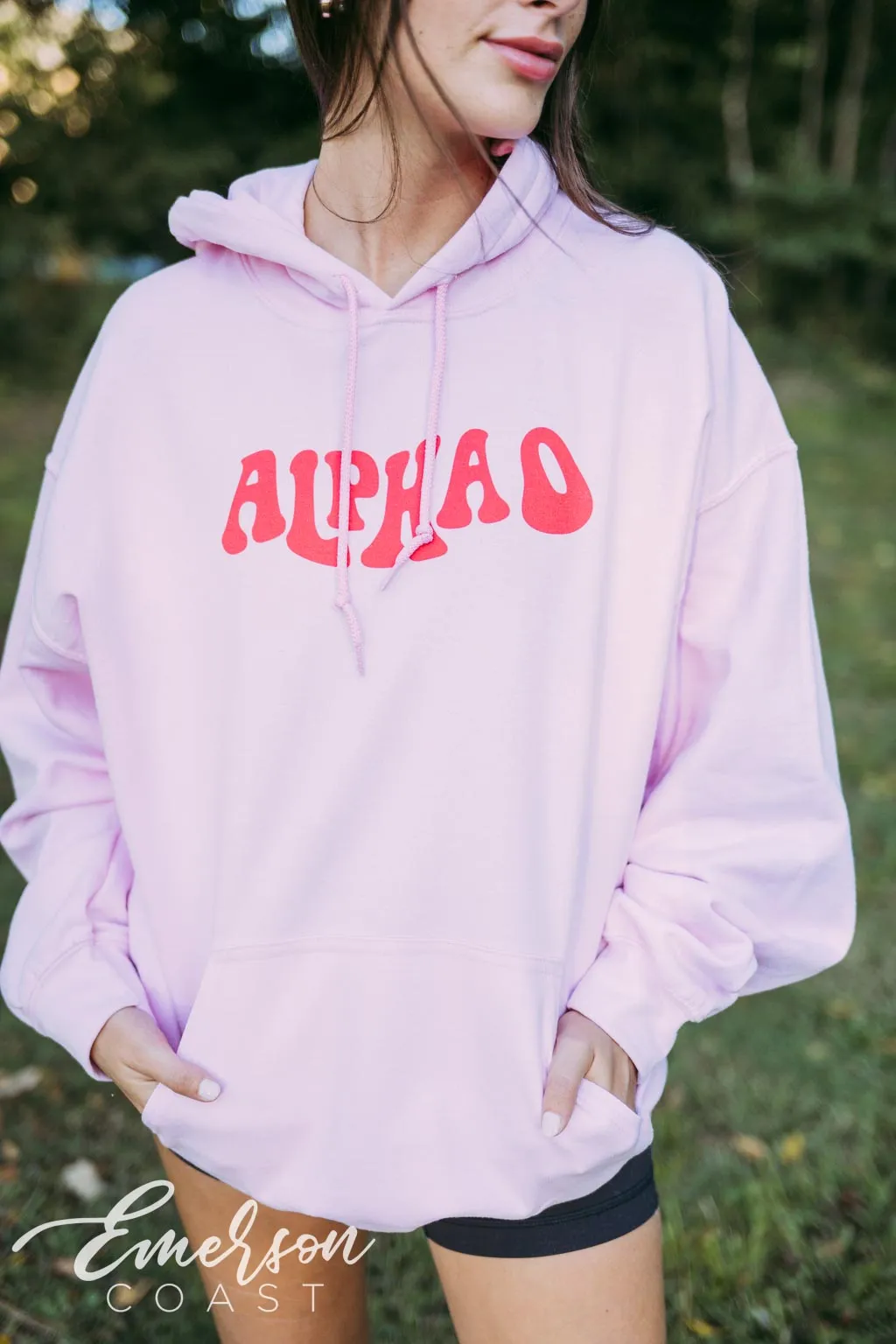 Alpha O Wavy Heart Hoodie