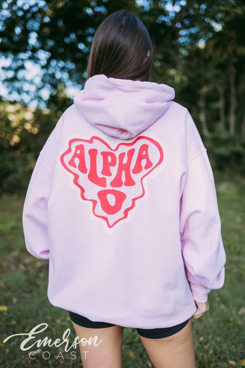 Alpha O Wavy Heart Hoodie