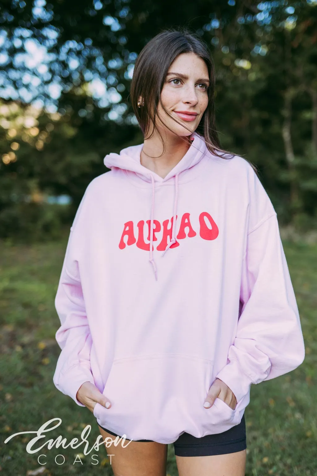 Alpha O Wavy Heart Hoodie