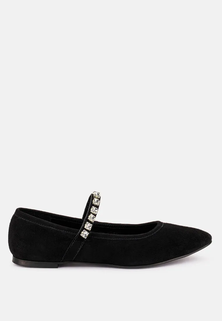 Assisi Fine Suede Maryjane Ballet Flats By Ruw