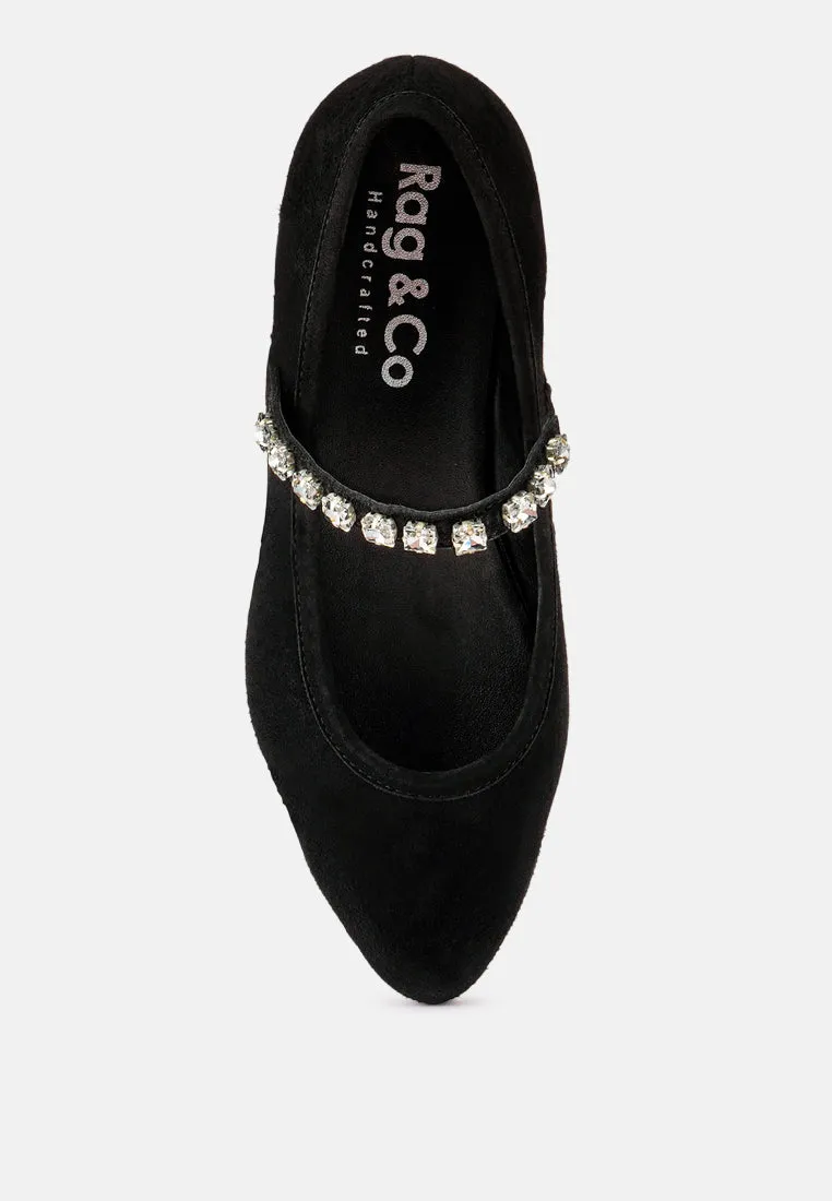Assisi Fine Suede Maryjane Ballet Flats By Ruw