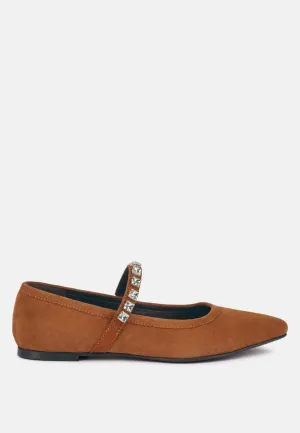 Assisi Fine Suede Maryjane Ballet Flats By Ruw