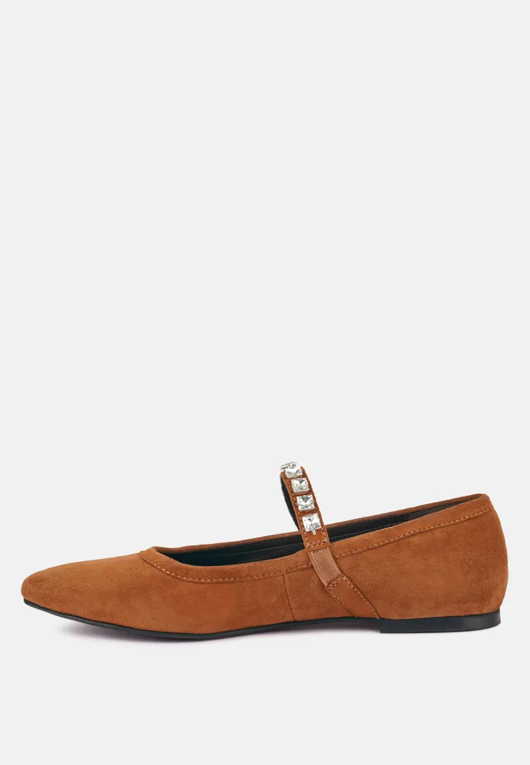 Assisi Fine Suede Maryjane Ballet Flats By Ruw