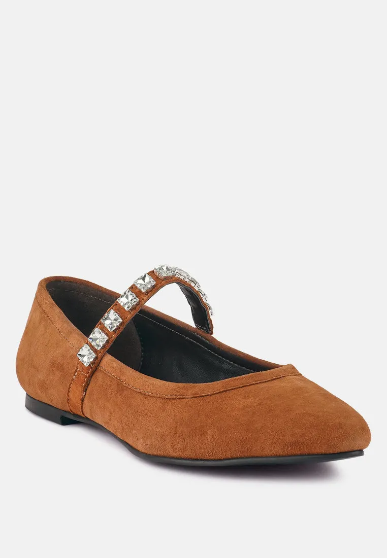 Assisi Fine Suede Maryjane Ballet Flats By Ruw
