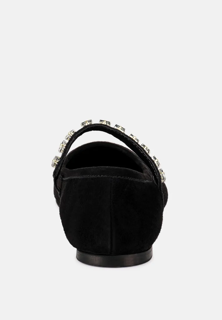 Assisi Fine Suede Maryjane Ballet Flats By Ruw