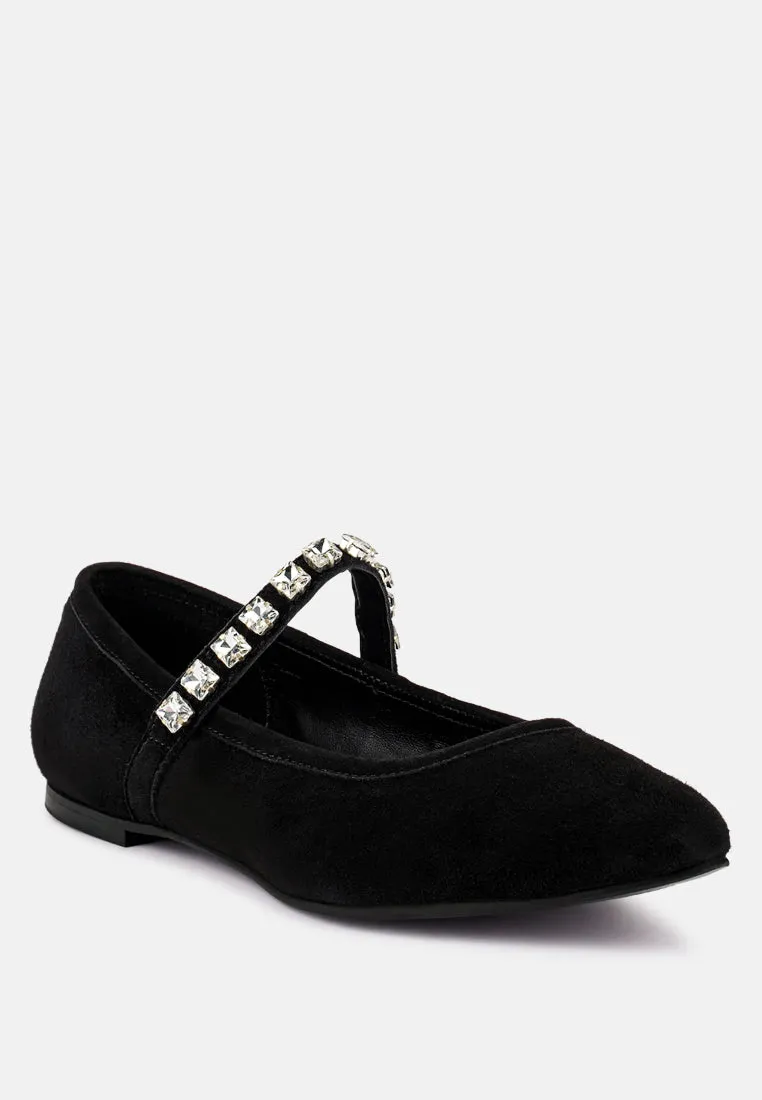 Assisi Fine Suede Maryjane Ballet Flats By Ruw