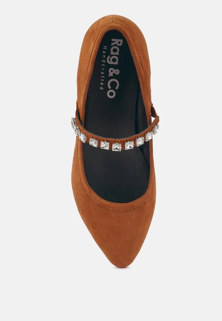 Assisi Fine Suede Maryjane Ballet Flats By Ruw