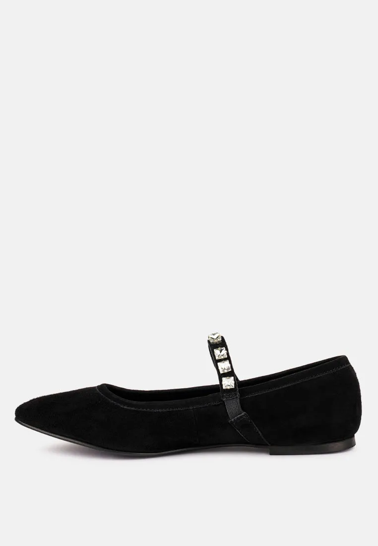 Assisi Fine Suede Maryjane Ballet Flats By Ruw