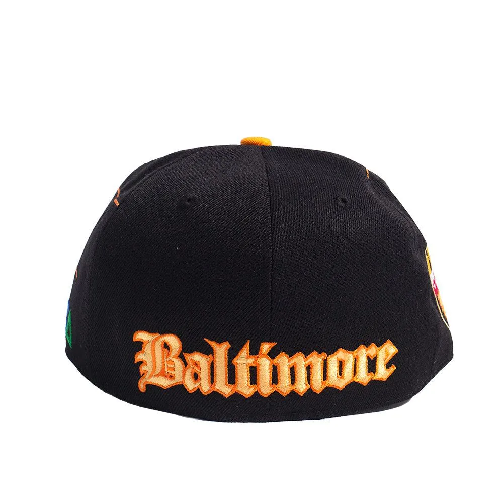 BALTIMORE BLACK SOX BLACK FITTED HAT