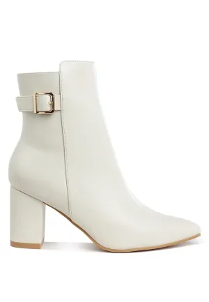 Belt Detail Block Heel Boots By RAG