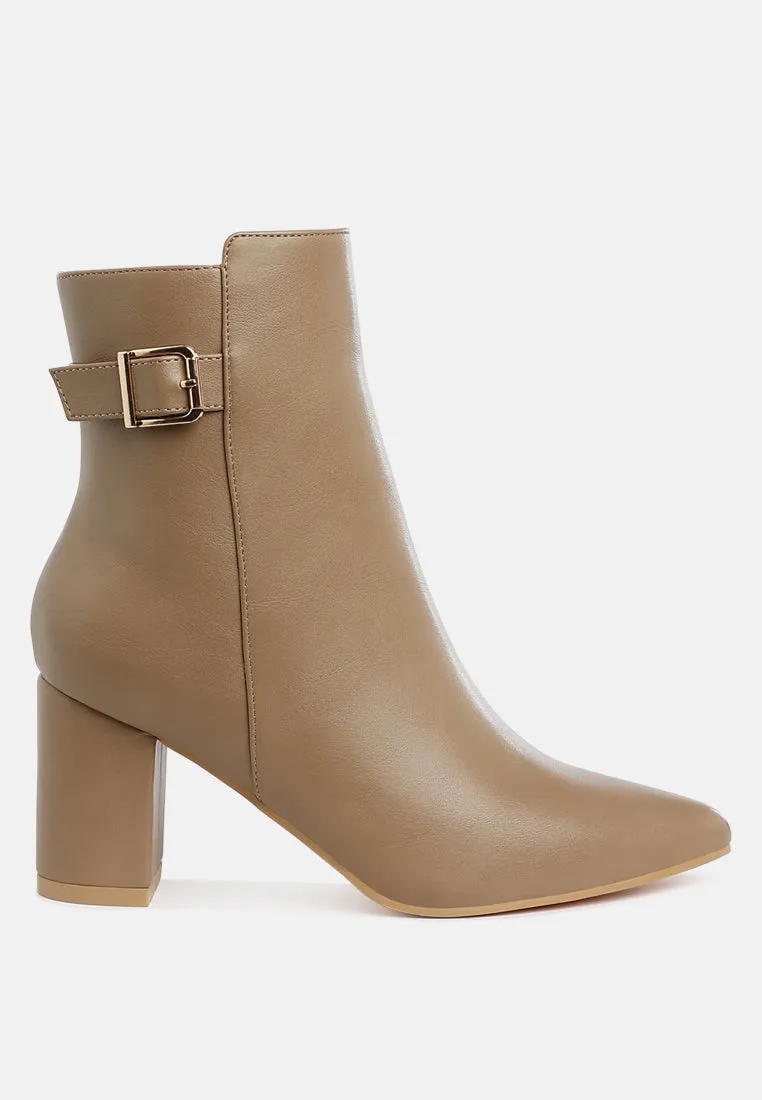 Belt Detail Block Heel Boots By RAG