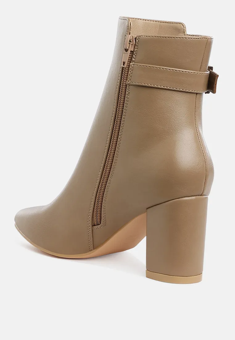 Belt Detail Block Heel Boots By RAG