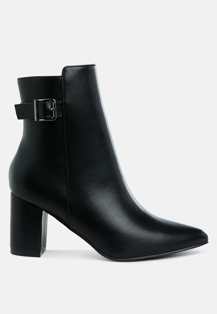 Belt Detail Block Heel Boots By RAG