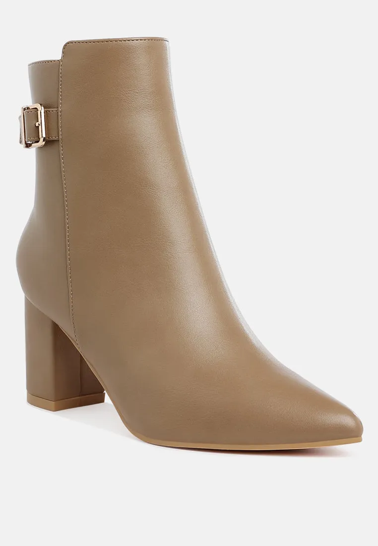 Belt Detail Block Heel Boots By RAG