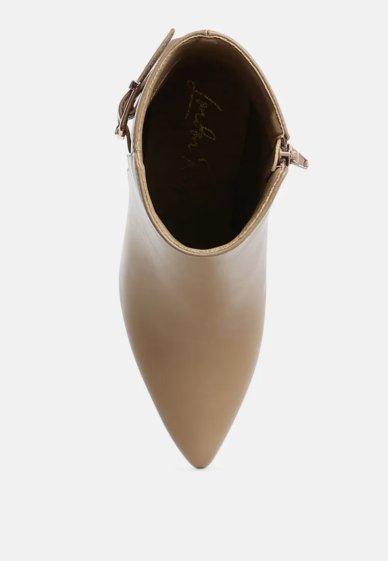 Belt Detail Block Heel Boots By RAG