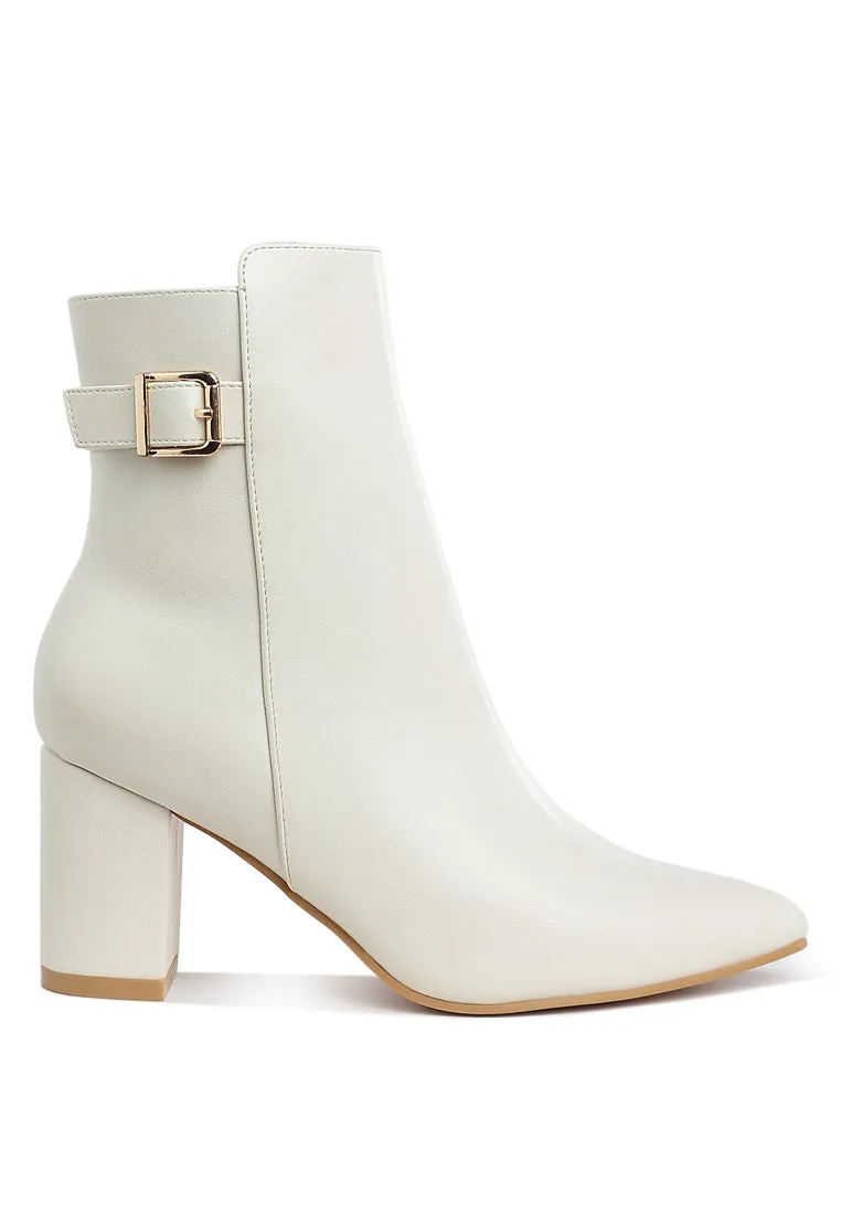 Belt Detail Block Heel Boots By RAG
