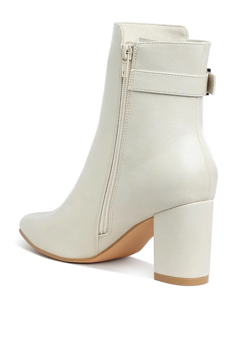 Belt Detail Block Heel Boots By RAG