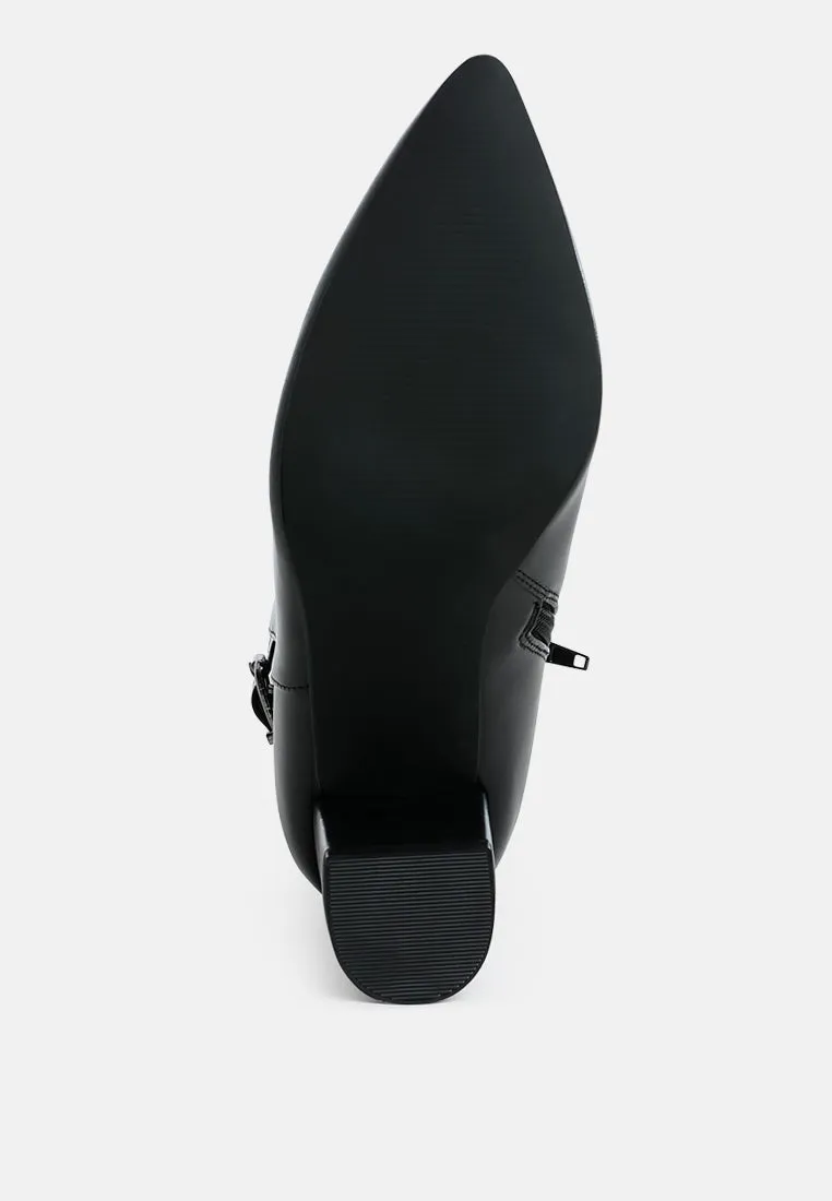 Belt Detail Block Heel Boots By RAG