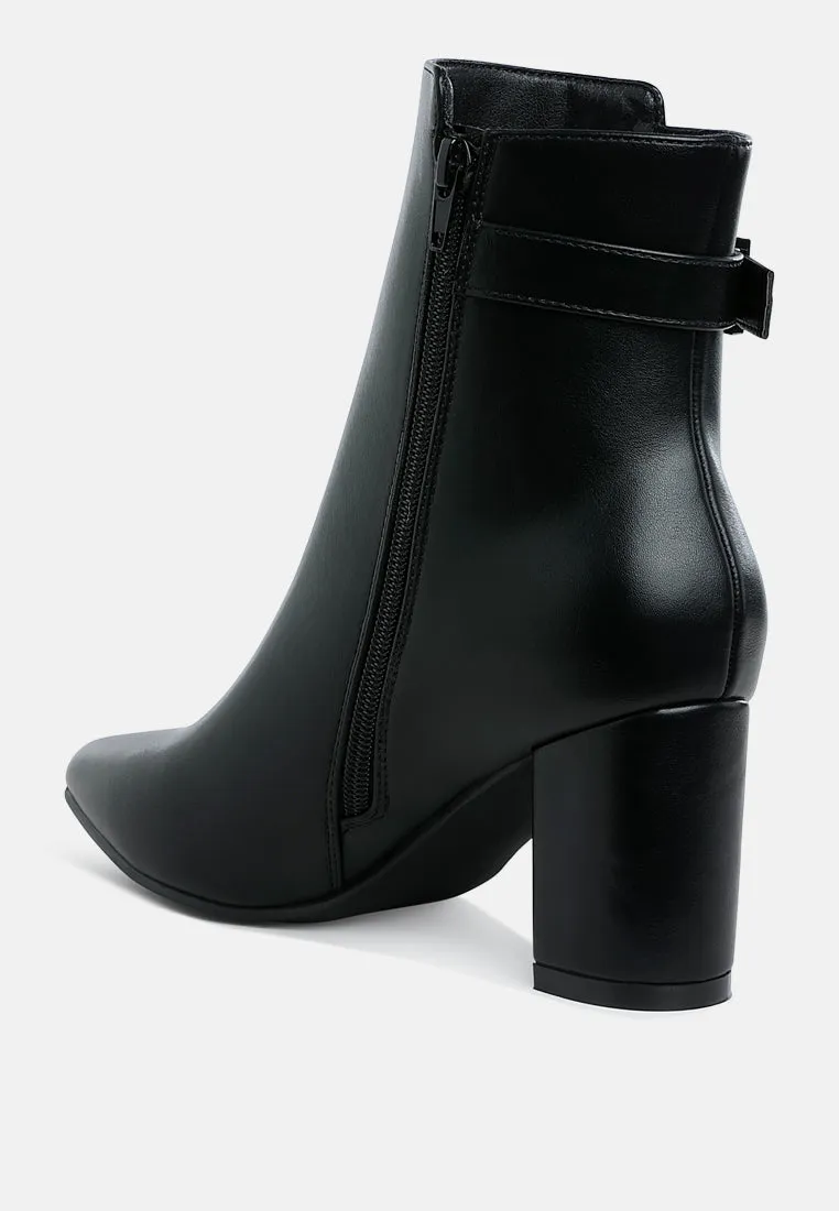 Belt Detail Block Heel Boots By RAG