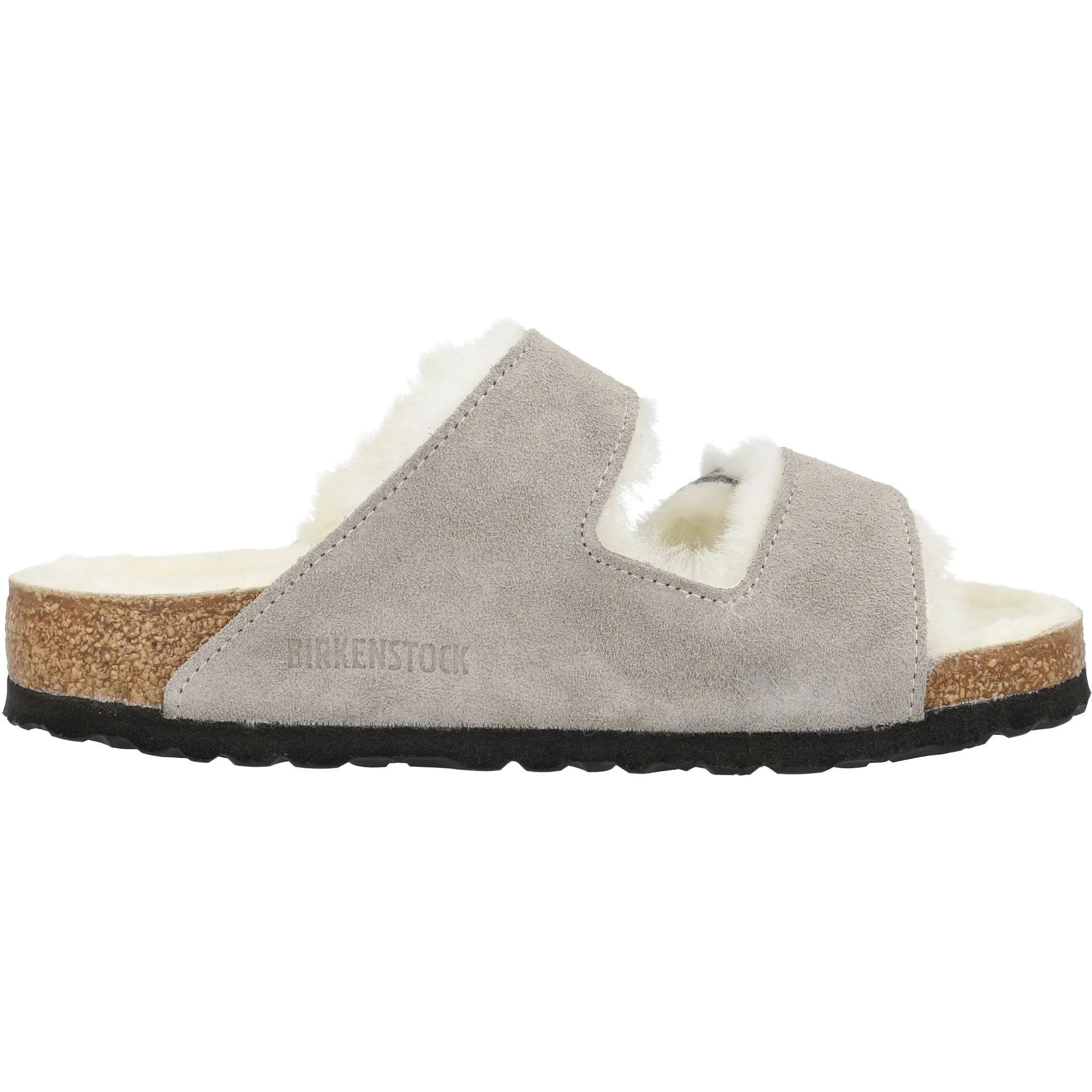 Birkenstock Arizona Shearling Stone Suede Sandals