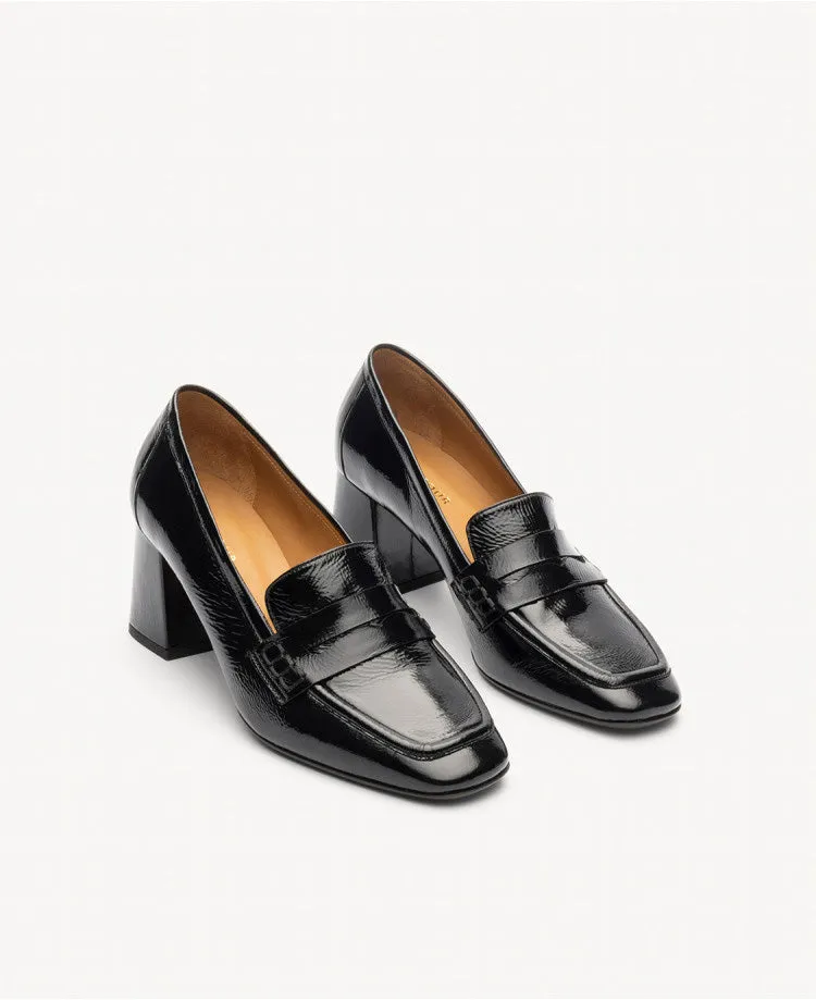 Black patent loafers n°610 - Rivecour