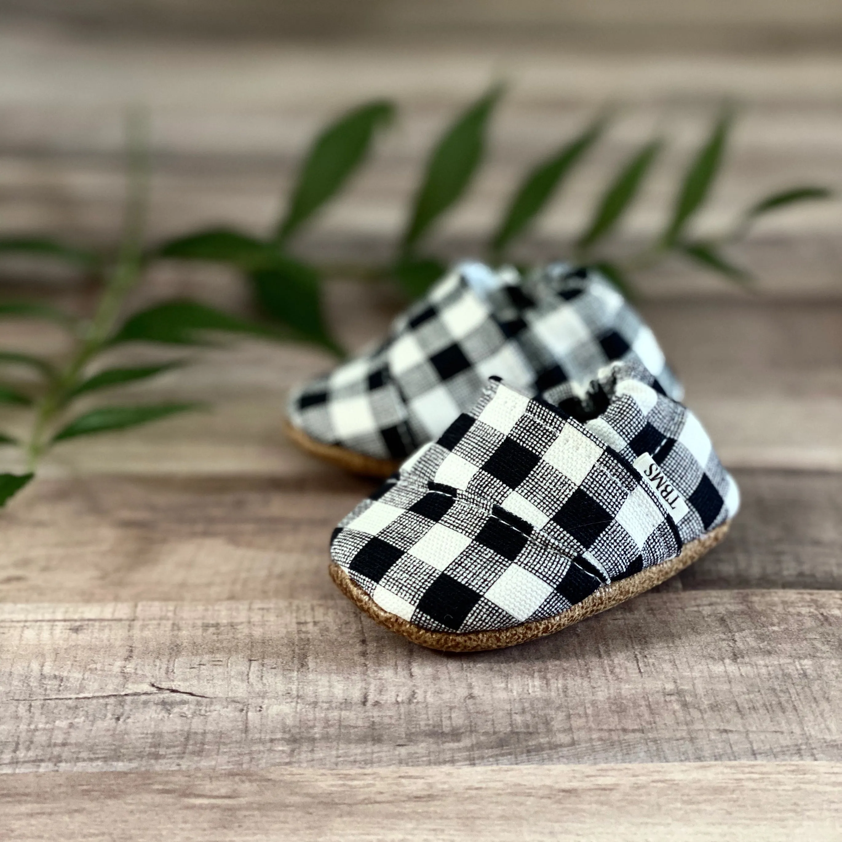Black Plaid Moccasins