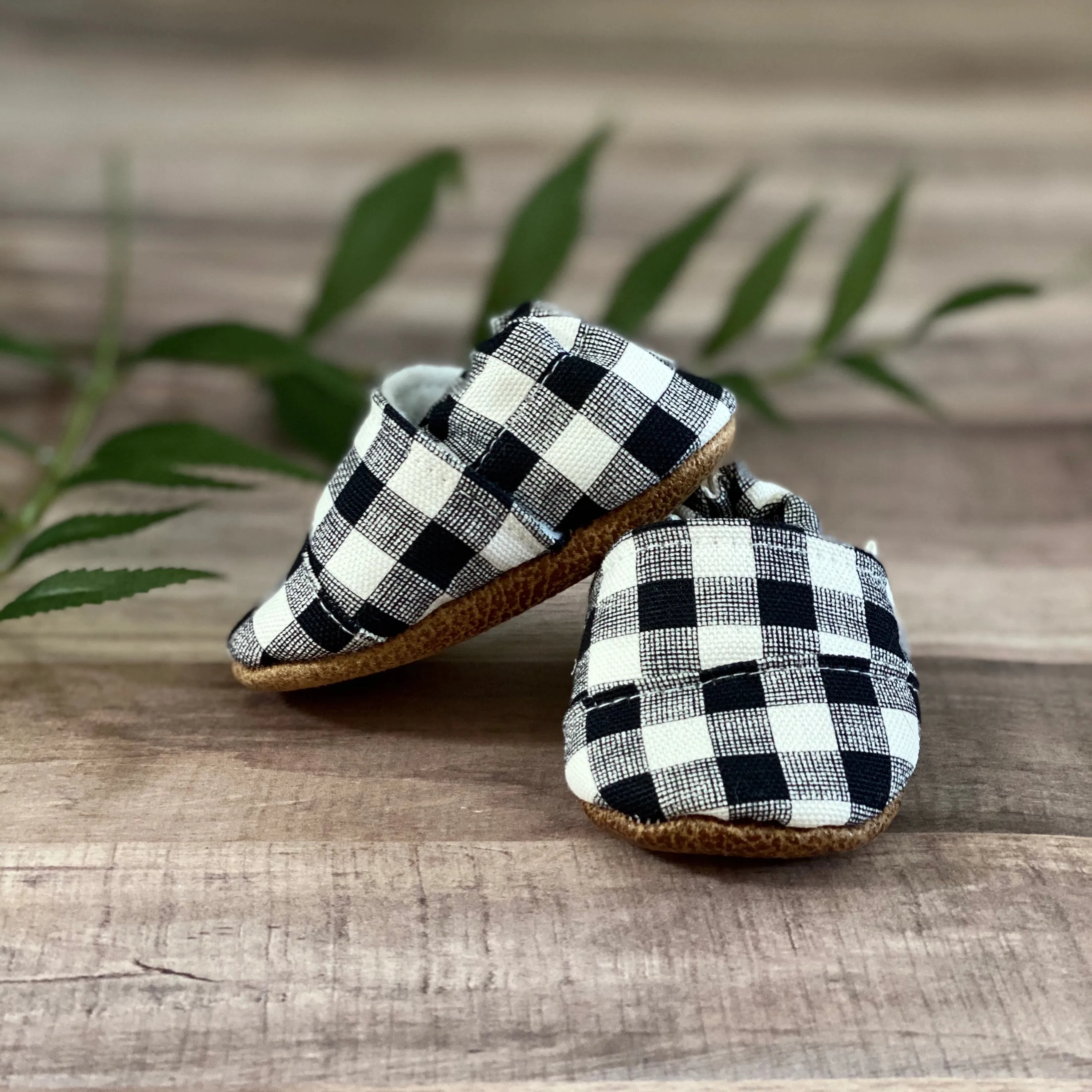 Black Plaid Moccasins