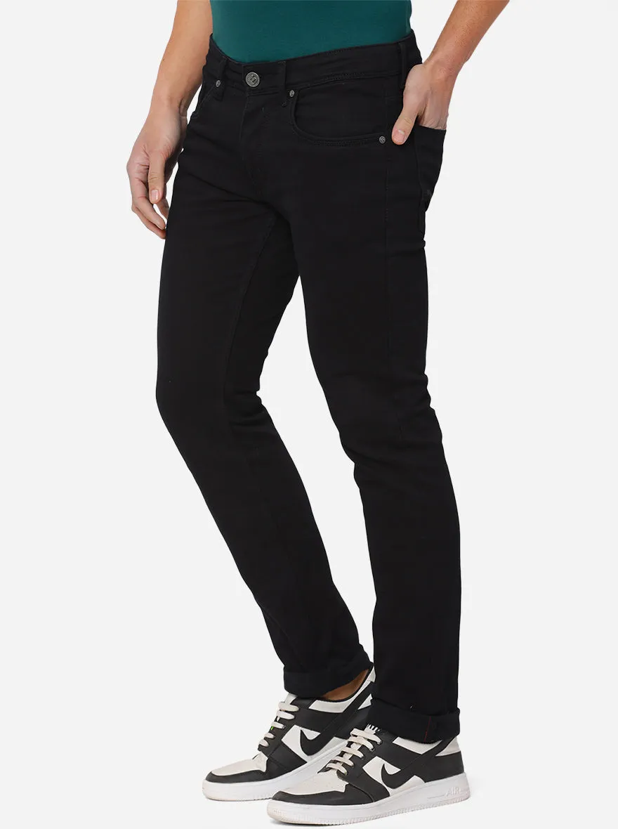 Black Solid Narrow Fit Jeans | Greenfibre