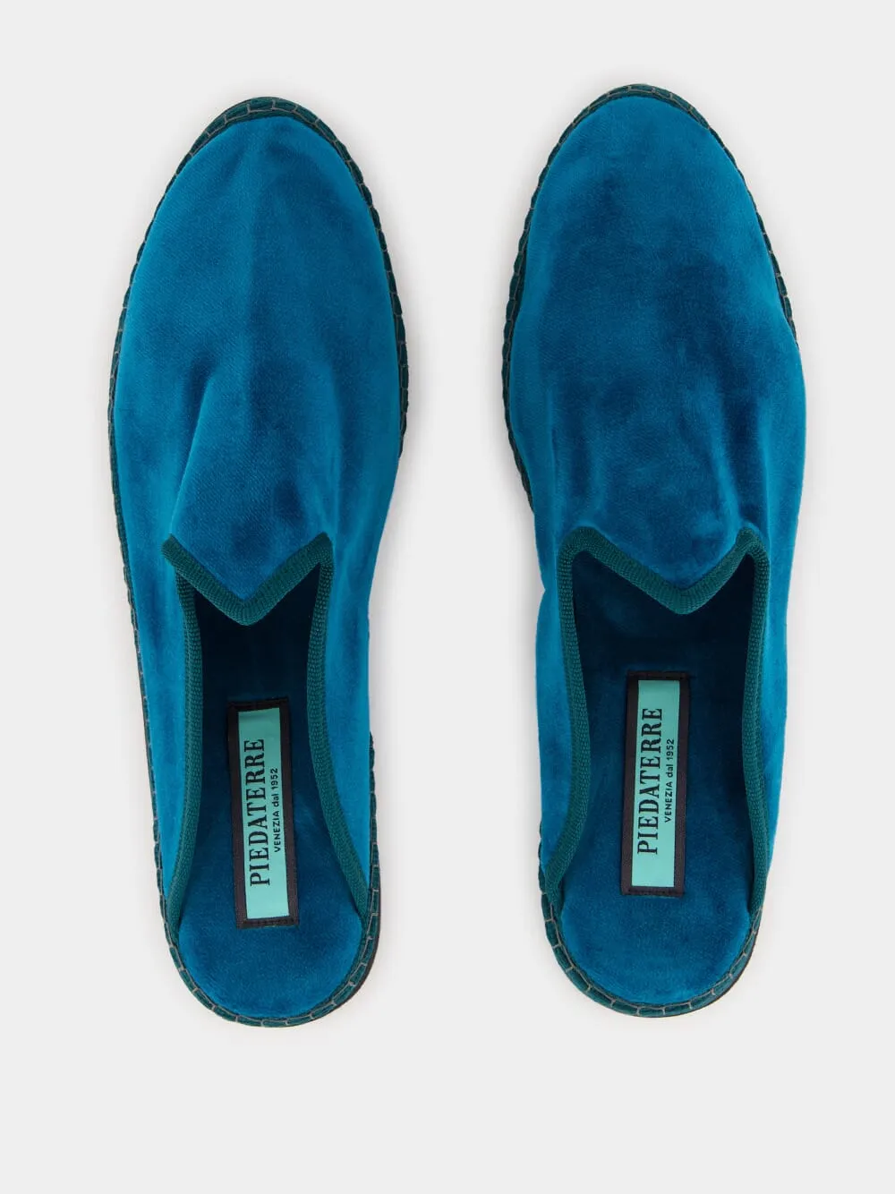 Blue Velvet Dandy Slippers