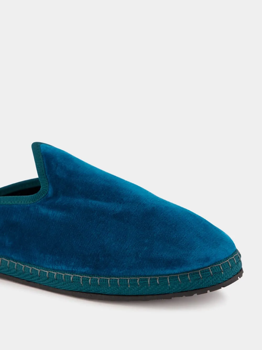 Blue Velvet Dandy Slippers
