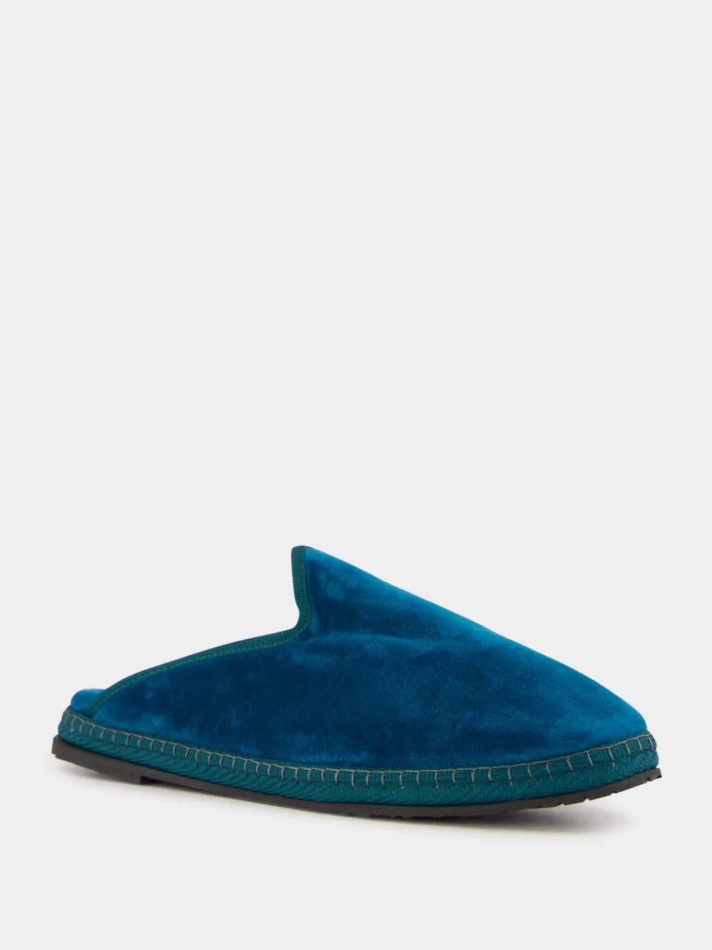 Blue Velvet Dandy Slippers