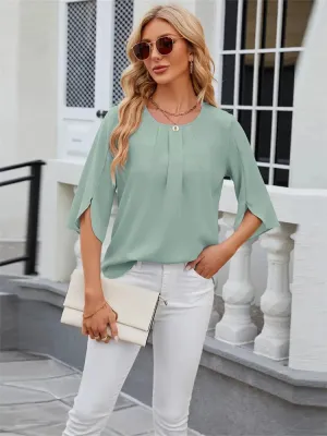 Blusa casual de manga media y estilo fresco