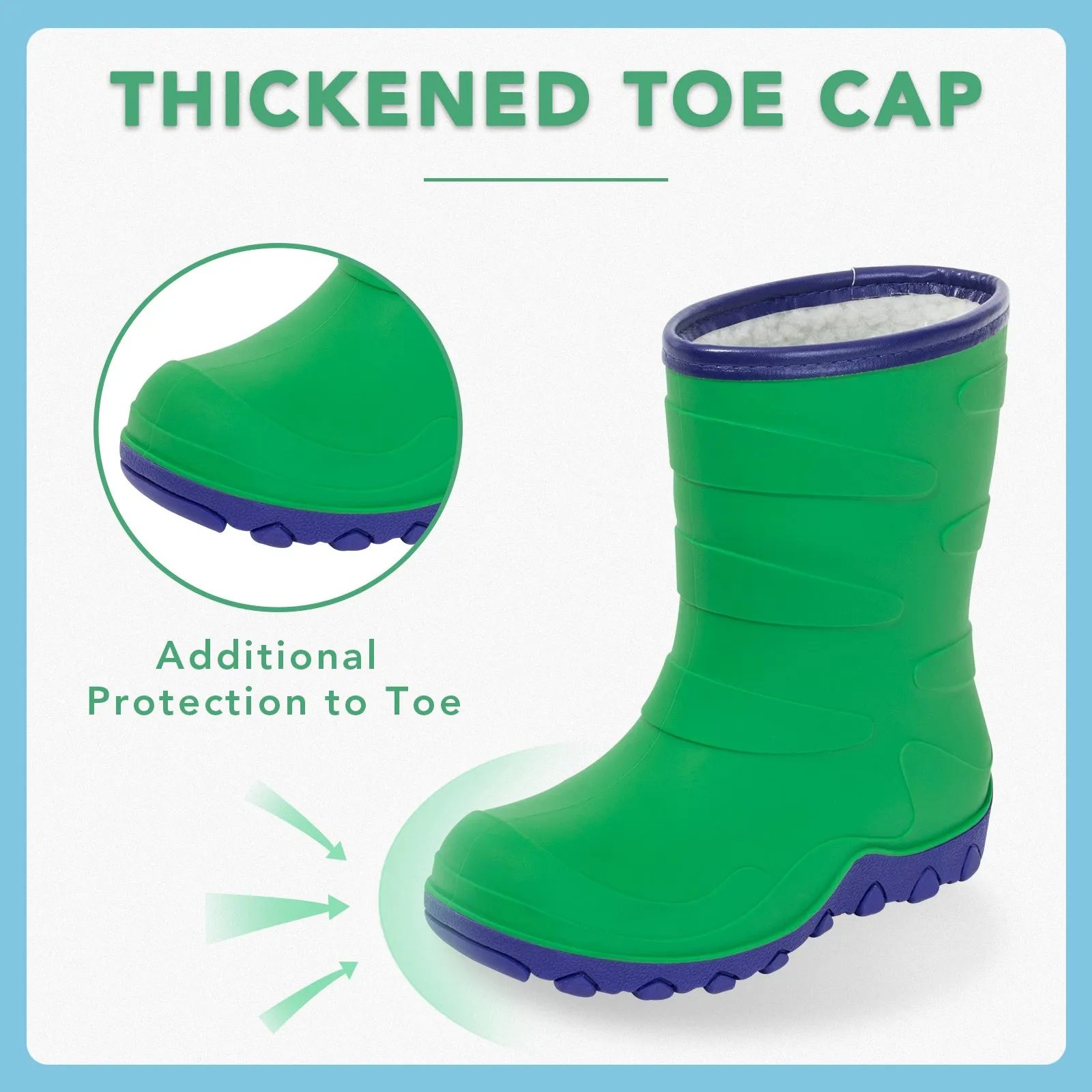 Bright Green Toddler Winter Rain Boots