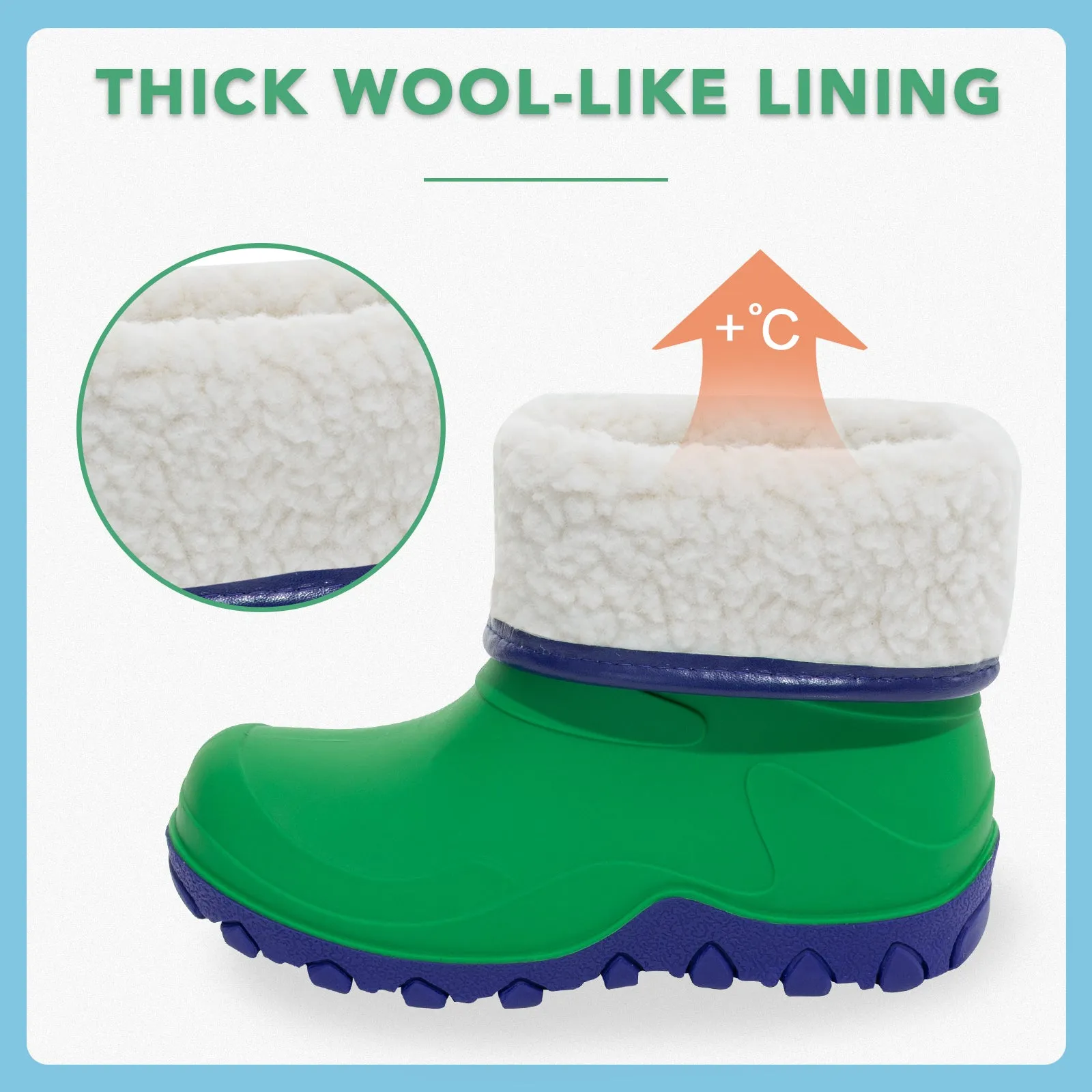 Bright Green Toddler Winter Rain Boots