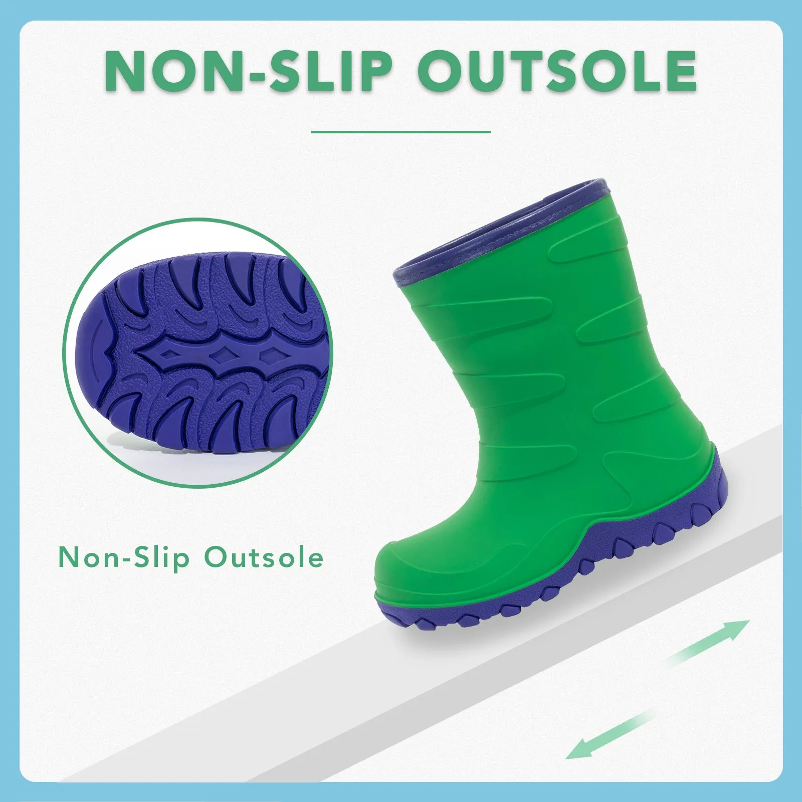 Bright Green Toddler Winter Rain Boots