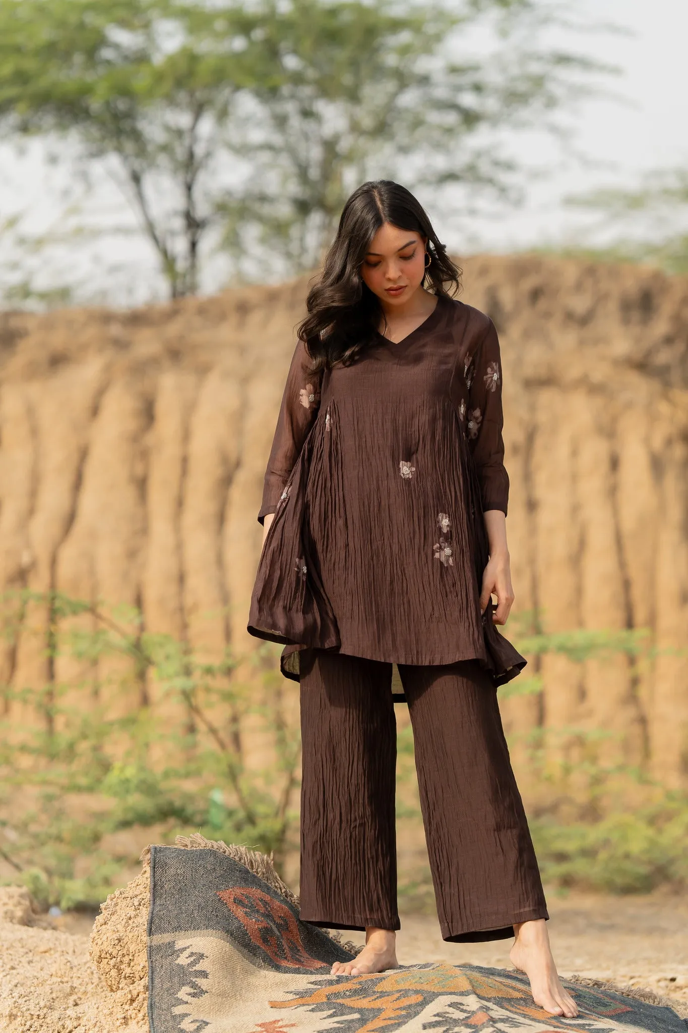 Brown Floral Nara Set