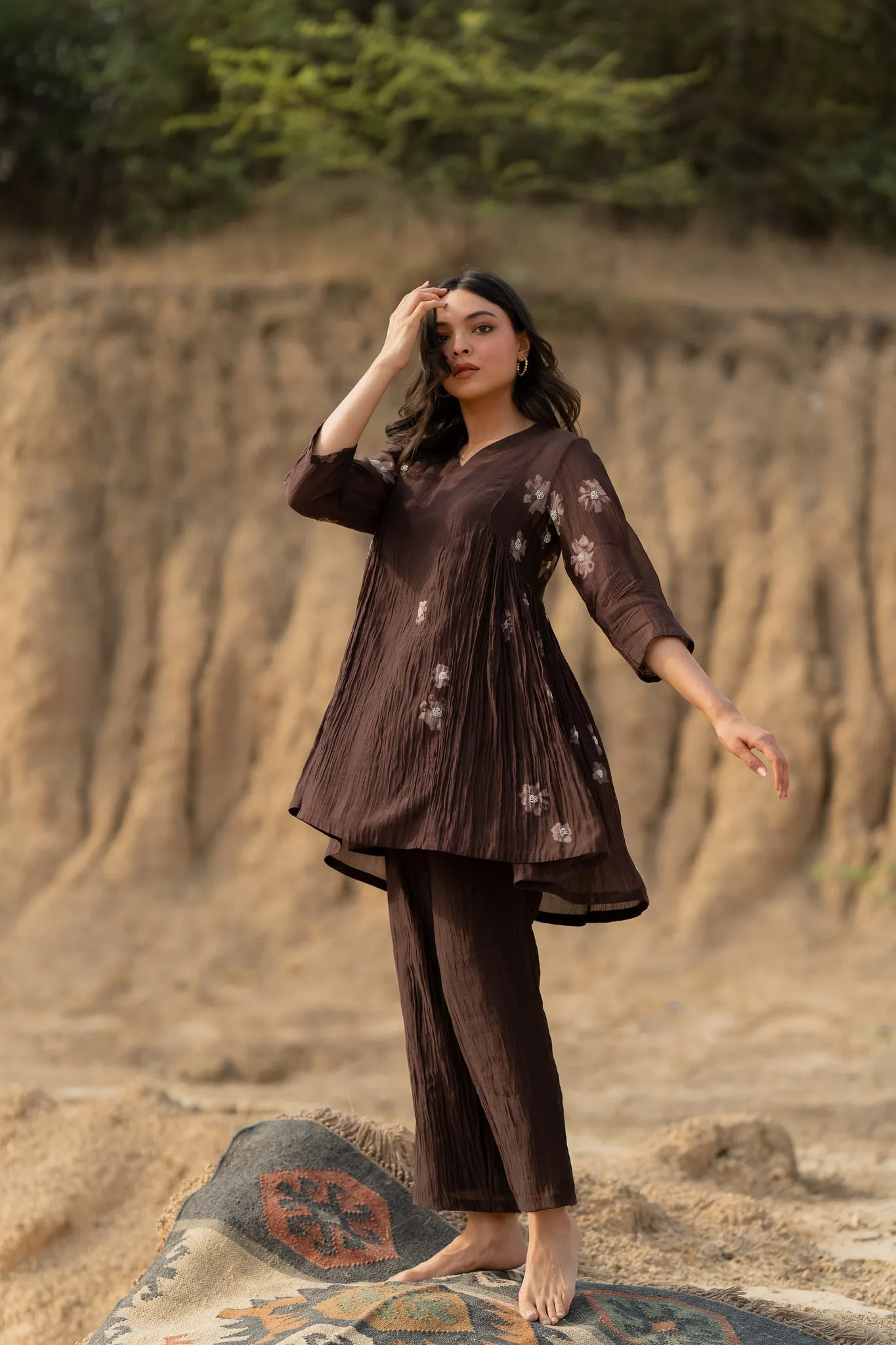 Brown Floral Nara Set