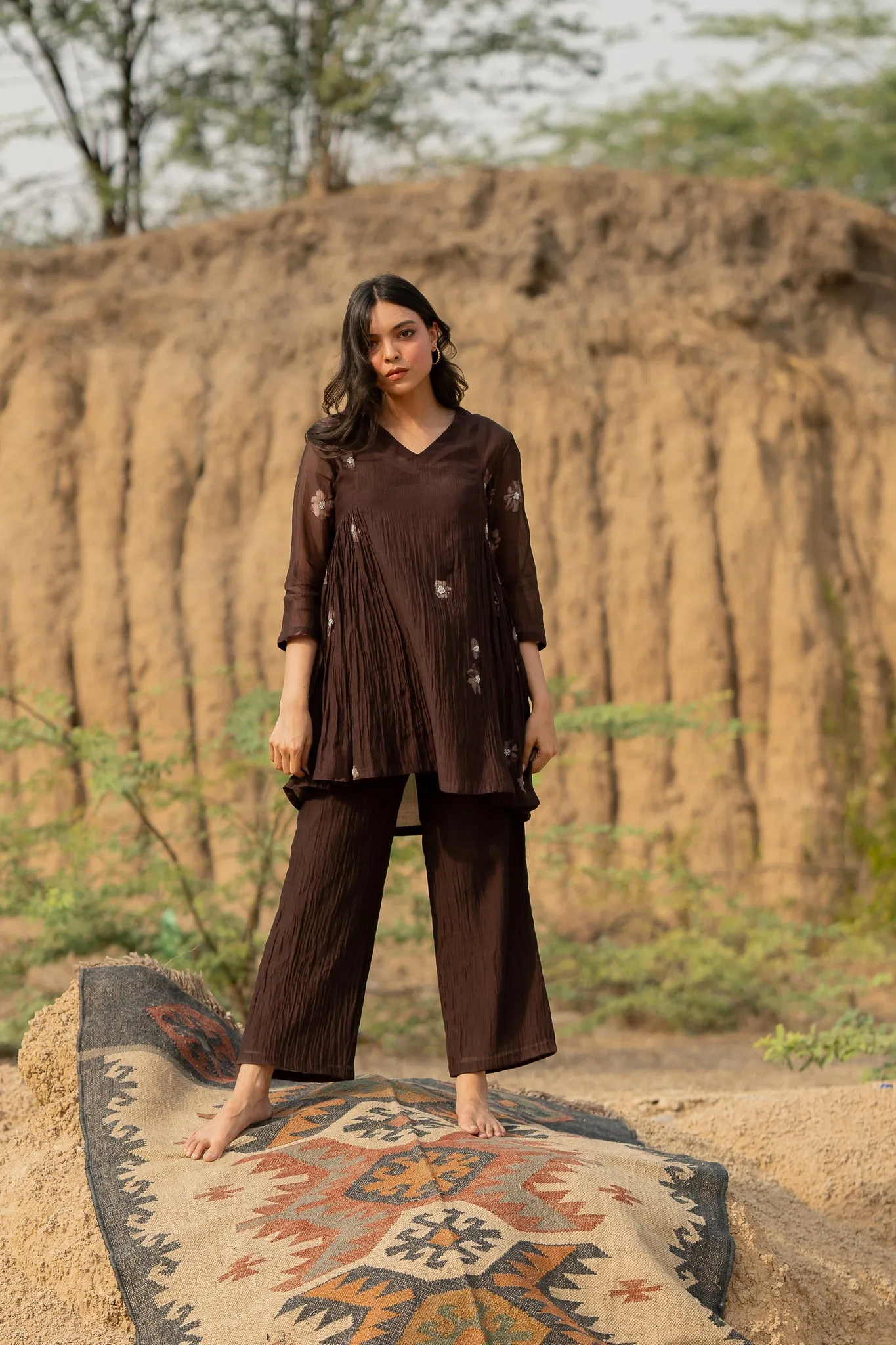 Brown Floral Nara Set