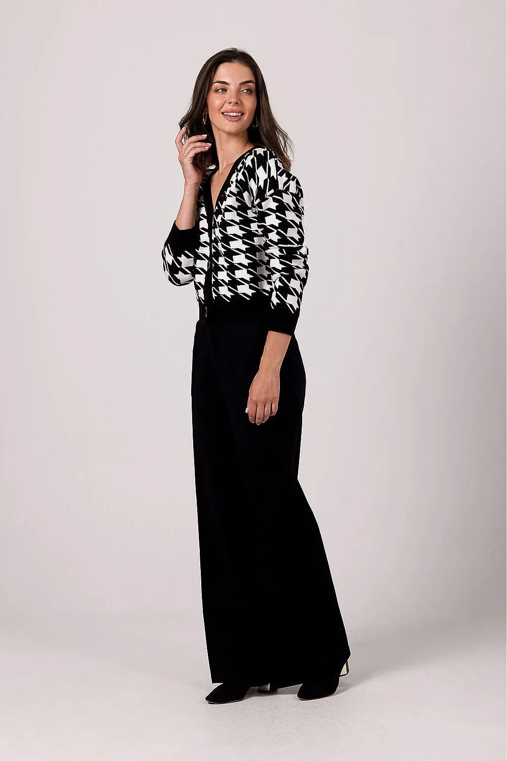 Button Pleated Luxe Cardigan