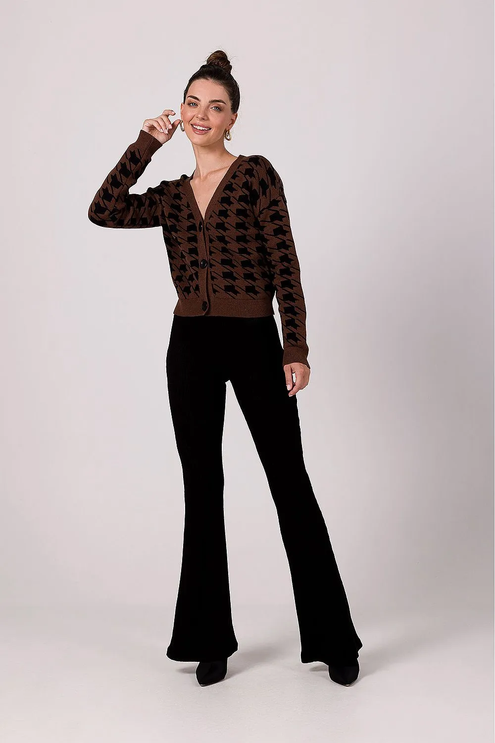 Button Pleated Luxe Cardigan