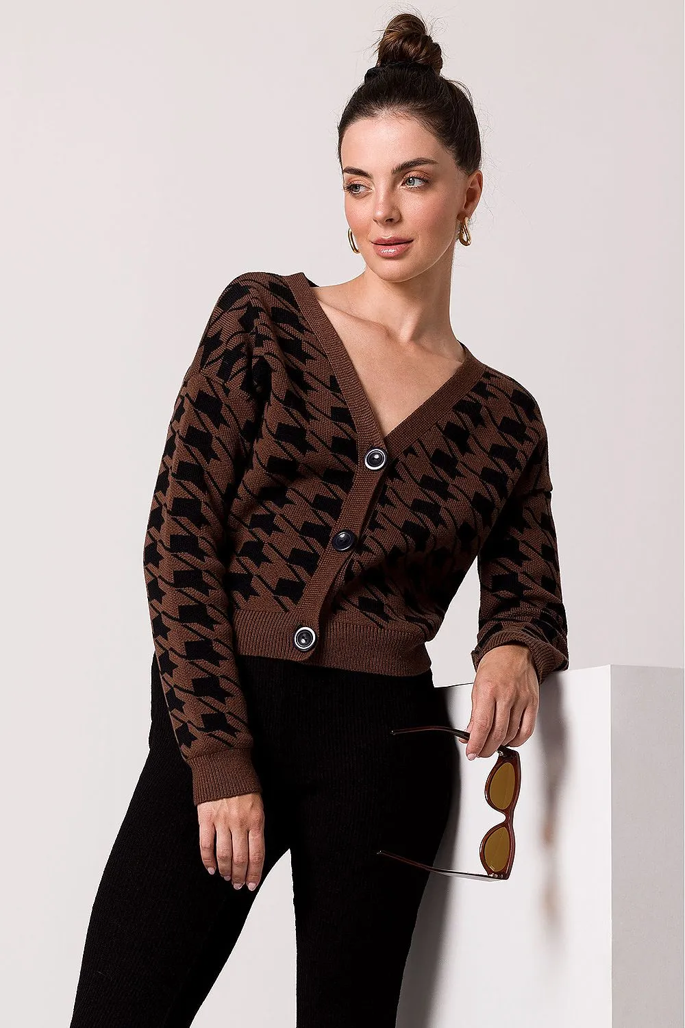 Button Pleated Luxe Cardigan