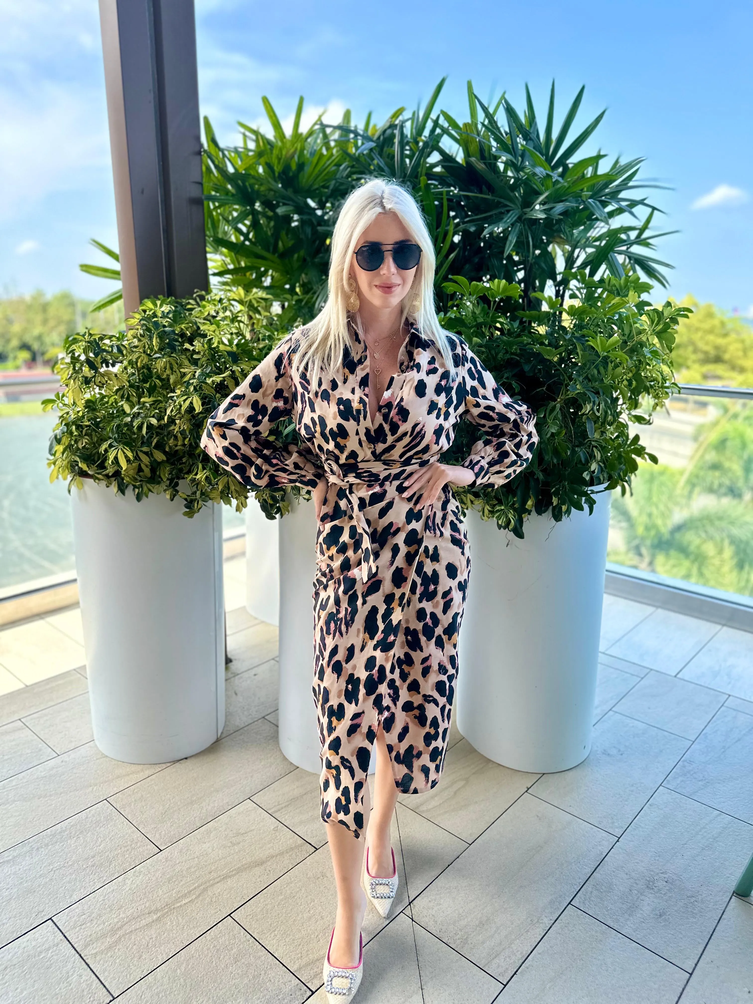 Cotton Linen Leopard Maxi Jaspre Skirt