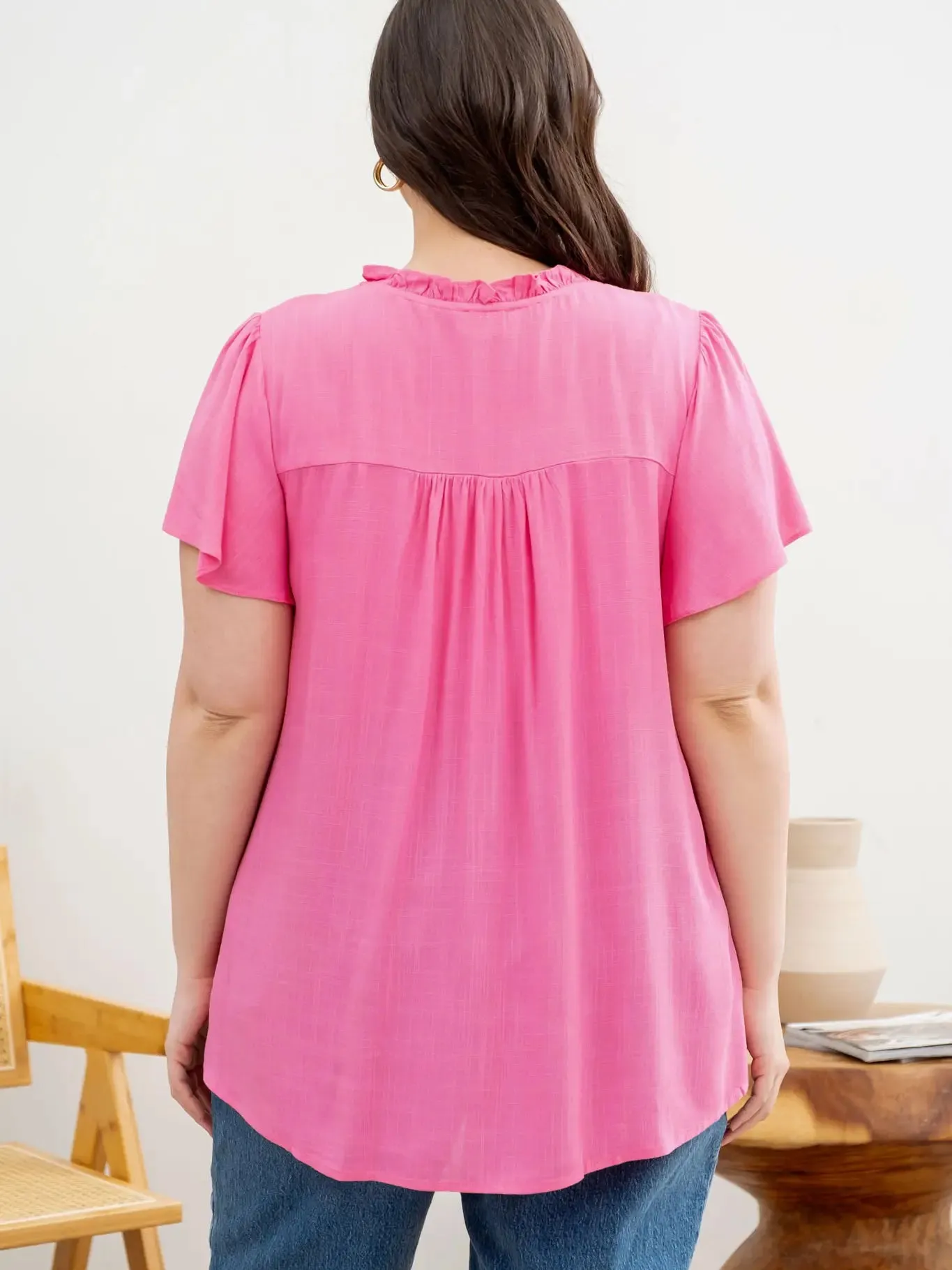 CURVY—  Pretty In Pink Top