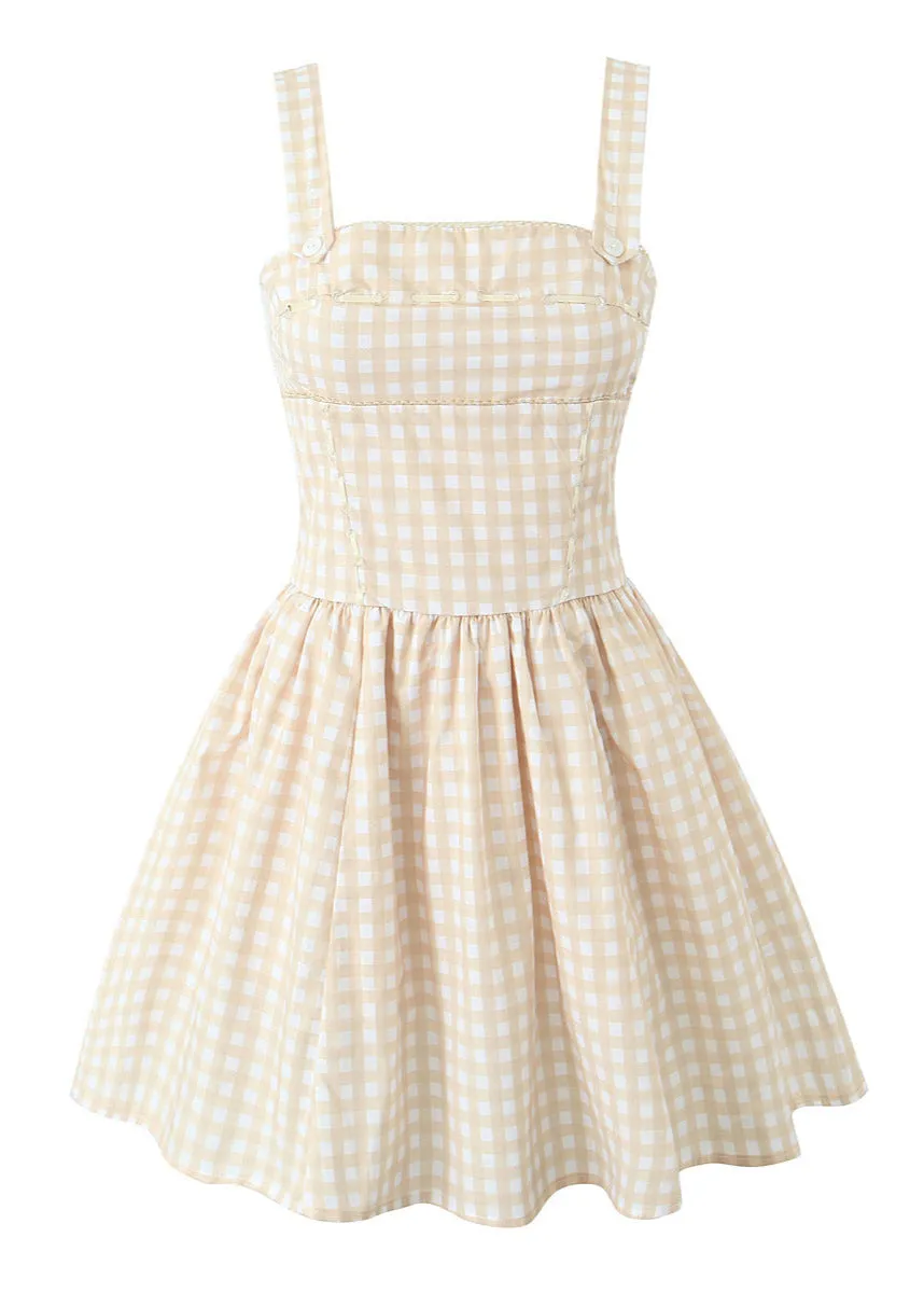 Daisyfield Charm - Sleeveless Gingham Mini Dress