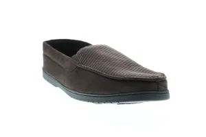 Dearfoams Moccasin WMTCM-30475 Mens Brown Canvas Moccasin Slippers Shoes